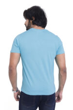 Bearberry Men’s 100% Cotton Jersey T-Shirt – Premium Soft Breathable Casual Wear (Regular Fit) - Azure - Image 2