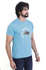 Bearberry Men’s 100% Cotton Jersey T-Shirt – Premium Soft Breathable Casual Wear (Regular Fit) - Azure - Image 4