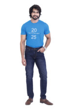 Bearberry Men's Dark Blue Slim Fit Stretch Denim Jeans | Mid Rise | Cotton Denim