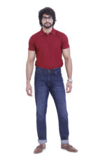 Bearberry Men's Mid Blue Slim Fit Stretch Denim Jeans | Mid Rise | Cotton Denim