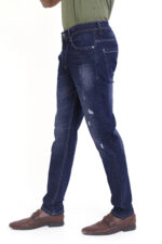 Bearberry Men's Blue Slim Fit Distressed Stretch Denim Jeans | Mid Rise | Cotton Denim - Image 3