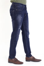 Bearberry Men's Blue Slim Fit Distressed Stretch Denim Jeans | Mid Rise | Cotton Denim - Image 4
