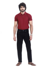 Bearberry Men's Black Slim Fit Stretch Denim Jeans | Mid Rise | Cotton Denim