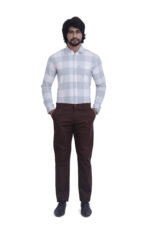 Bearberry Men's Satin Cotton Trouser – Premium Regular Fit Stretch Casual & Formal Pants - Dark Brown