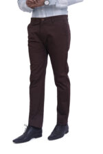 Bearberry Men's Satin Cotton Trouser – Premium Regular Fit Stretch Casual & Formal Pants - Dark Brown - Image 2