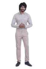 Bearberry Men's Satin Cotton Trouser – Premium Regular Fit Stretch Casual & Formal Pants - Khaki