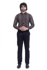 Bearberry Men's Satin Cotton Trouser – Premium Regular Fit Stretch Casual & Formal Pants - Navy Blue