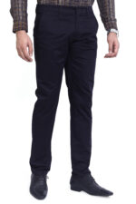 Bearberry Men's Satin Cotton Trouser – Premium Regular Fit Stretch Casual & Formal Pants - Navy Blue - Image 2