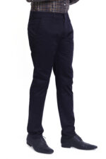Bearberry Men's Satin Cotton Trouser – Premium Regular Fit Stretch Casual & Formal Pants - Navy Blue - Image 4