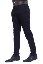 Bearberry Men's Satin Cotton Trouser – Premium Regular Fit Stretch Casual & Formal Pants - Navy Blue - Image 5
