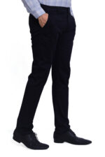 Bearberry Men's Satin Cotton Trouser – Premium Regular Fit Stretch Casual & Formal Pants - Ink Blue - Image 4